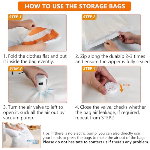 Image of Space Saver Vacuum Storage Bags Upgraded 6 Pack(2 Jumbo 2 Large 2 Medium) Vaccine Sealed Storage Bags Vacuum Seal Compression Bag for Packing Blankets Comforters