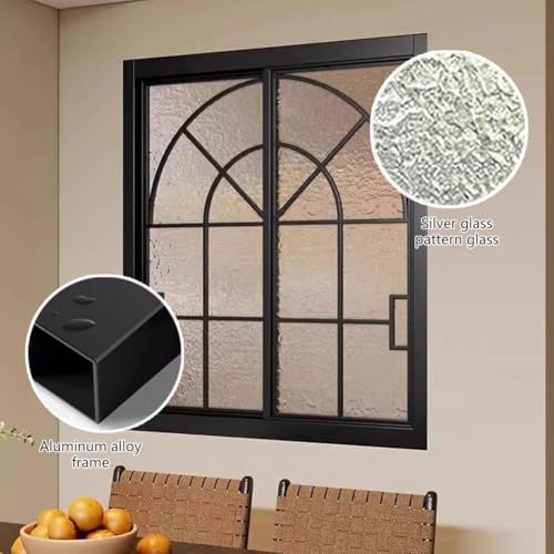 Ventanas abatibles, diseño de vidrio de doble apertura para cocinas y puestos de concesión, estilo de montaje empotrado