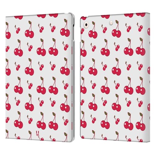 Étui Portefeuille Cuir compatible iPad 10.2 Housse Coque Cerises Fruit