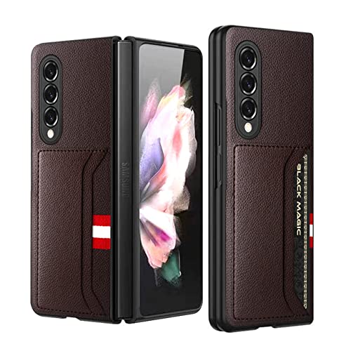Housse de protection cuir Samsung Galaxy Z Fold 4 et 3 antichoc marron