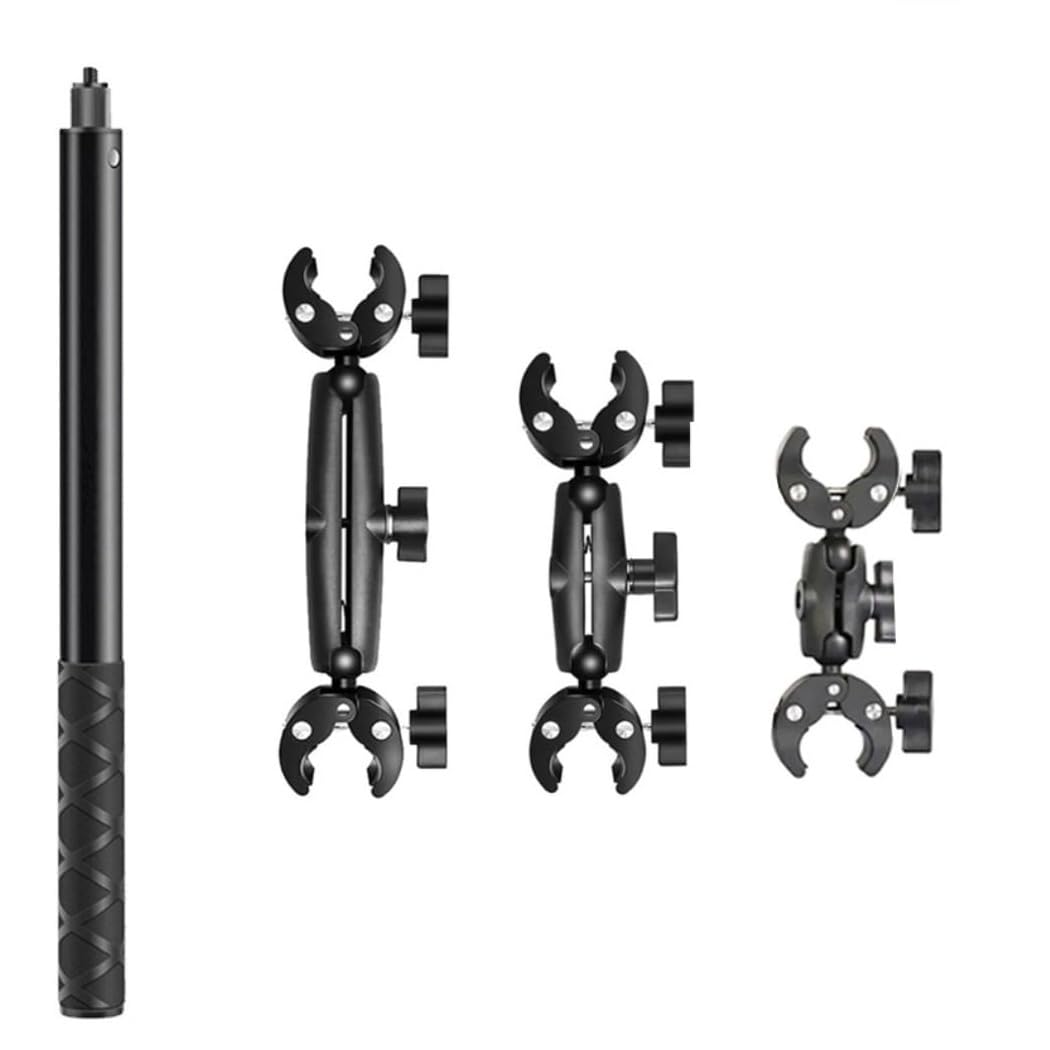 Universal Motorcycle 3 Handlebar Mount Bracket Claw Clamp with 110cm Adjustable Invisible Selfie Stick Monopod Compaitable with GoPro Hero, DJI Osmo Action, Insta360 X4 X3 Camera-picture-21