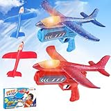 AUERQXZ 4 Piezas Juguete Lanzador De Avión,Juguetes Planeador Volador para Niño con LED, Planeador De Espuma para Aviones...