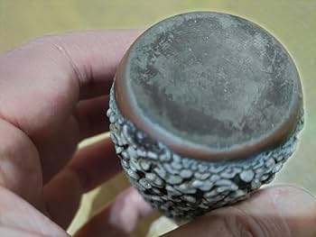 古薩摩 鮫肌釉 茶入　古裂・仕覆付 江戸時代 Amazon.co.jp: 古薩摩 鮫肌釉 茶入 古裂・仕覆付 江戸時代