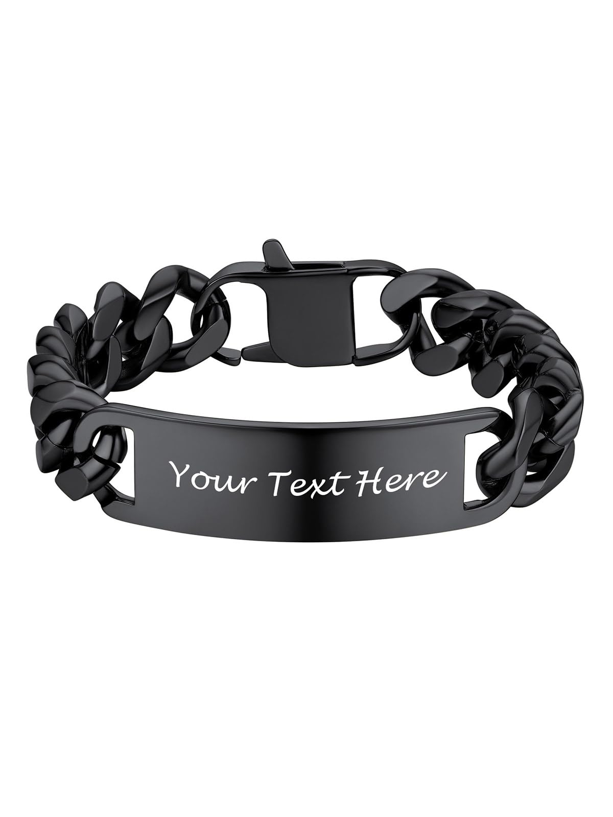 PROSTEEL Esclavas Grandes Grabadas Hombres Mujer, 15mm Ancho 19cm / 21cm / 23cm Largo Pulseras Esclavas Personalizables, Acero Inoxidable