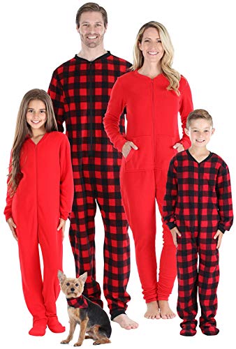 Sleepyheads Family Matching Fleece Solid Red Onesie Pajamas - Women's (SHM-4033-W-XS)
