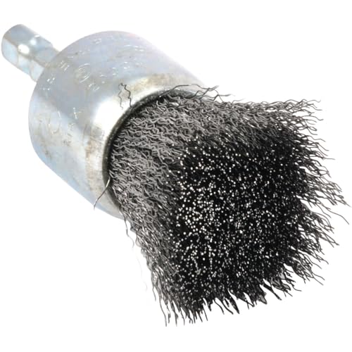 Forney 72738 1-Inch x .008 x 1/4-Inch Hex Shank, Fine Wire Crimp End Brush