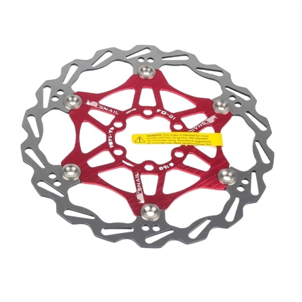 Freni A Disco Mtb Accessorio for mountain bike, pastiglia freno idraulica da 160 180 203 mm for bici da discesa Disco Freno Mtb 180 (Color : 203mm red)