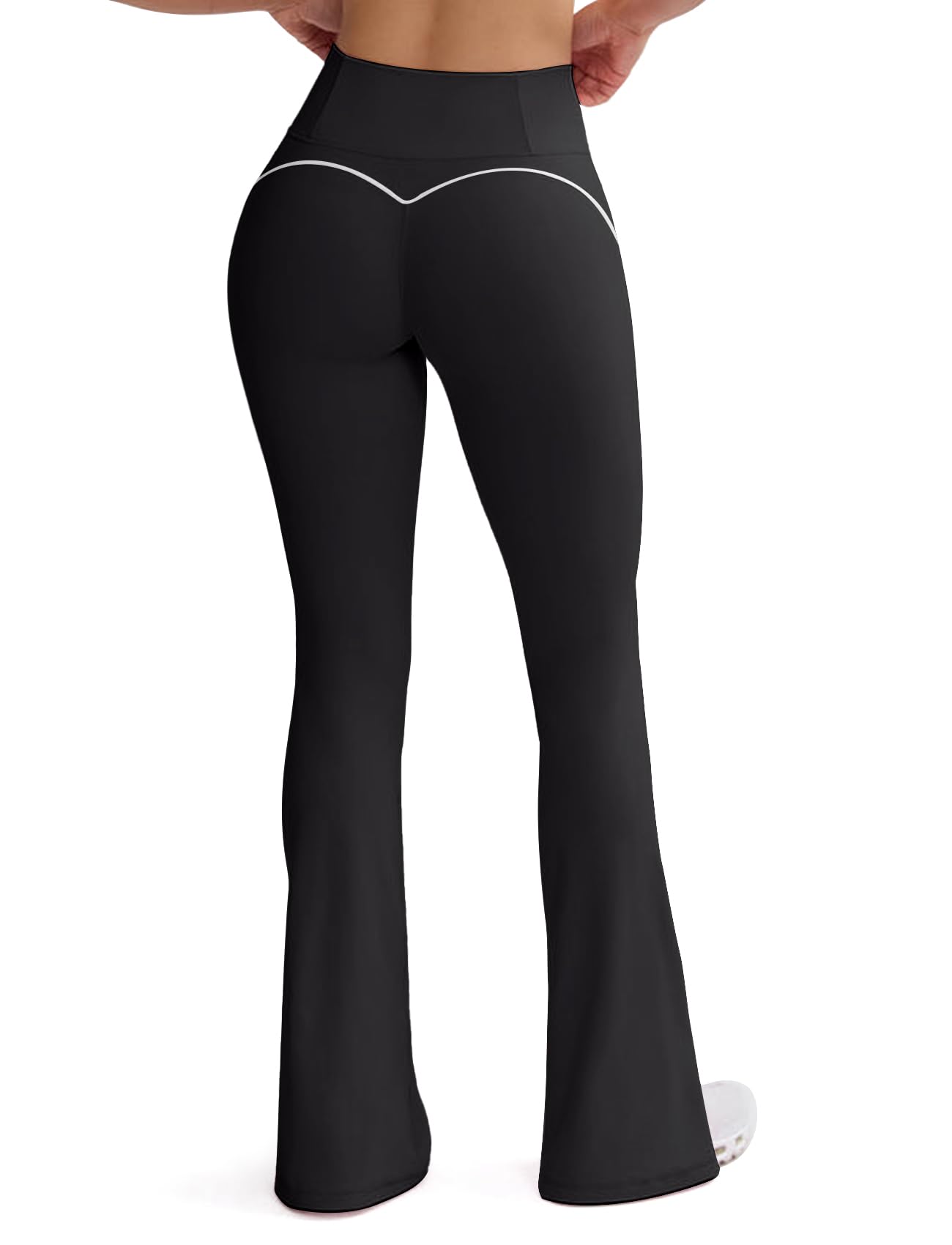 SEASUMFlare Leggings for Women High Waisted Exposed Contour Stitching Bell Bottom Yoga Pants