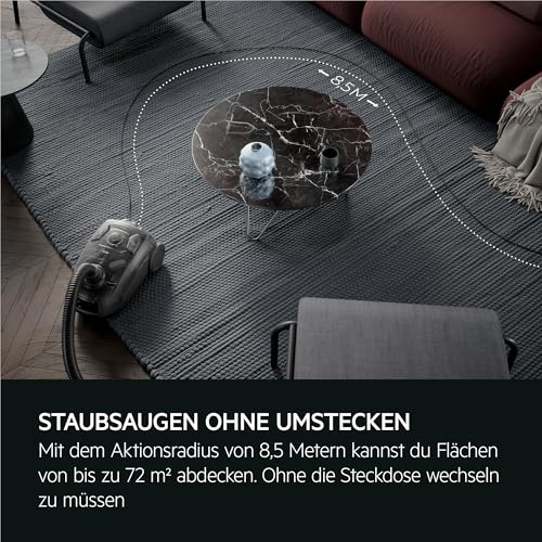 AEG CLEAN 5000 Staubsauger mit Beutel, hohe Saugleistung, aus Recyclingkunststoff, AllFloor Bodendüse mit Klicksystem, 2in1 Multifunktionsdüse, 8,5m Aktionsradius, waschbarer Hygiene-Filter, AB51C1DB