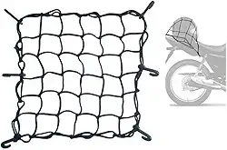 Rede Elástica Moto e Bike Bagageiro Aranha Redinha M 45 X 45 (Vermelho) Para Levar Capacetes E Bagagens Em Sua Moto ou Bike