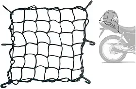 Rede Elástica Moto e Bike Bagageiro Aranha Redinha M 45 X 45 (Vermelho) Para Levar Capacetes E Bagagens Em Sua Moto ou Bike
