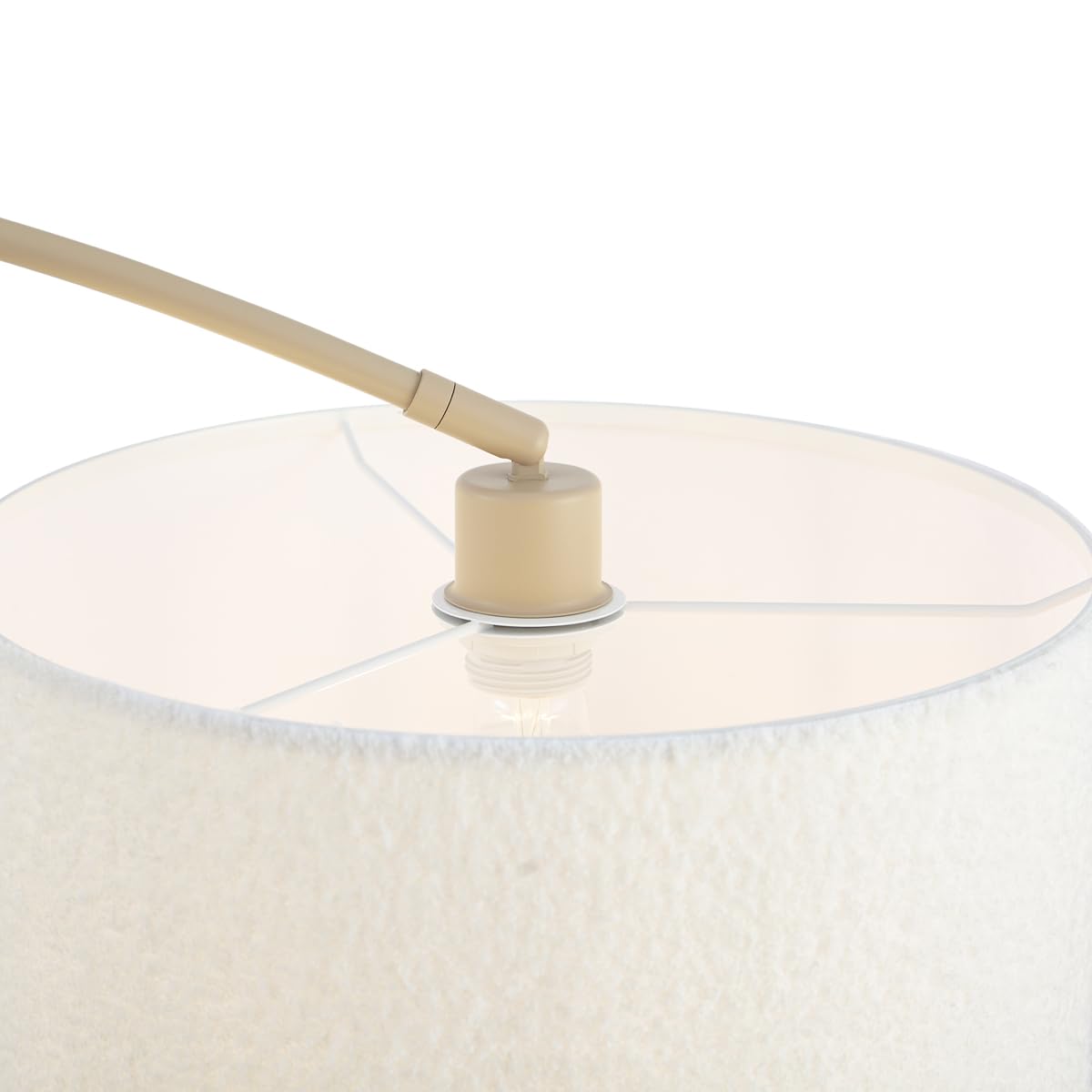 Qazqa Vinossa Stehlampe, ohne Leuchtmittel, E27, Modern, Stahl, 1-flammig, Beige