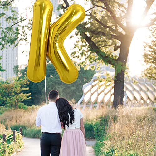 Image of TONIFUL 40 Inch Large Gold Letter K Balloons, Foil Mylar Big Balloons for Birthday Party Anniversary Supplies Decorations