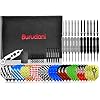 Burudani Dartpfeile Metallspitze | Umfangreiches Steeldarts Set mit 12 Darts | 24g Originale Turnier-Dartpfeile inkl. 30 Flights | Optimal: ergonomisch & aerodynamisch