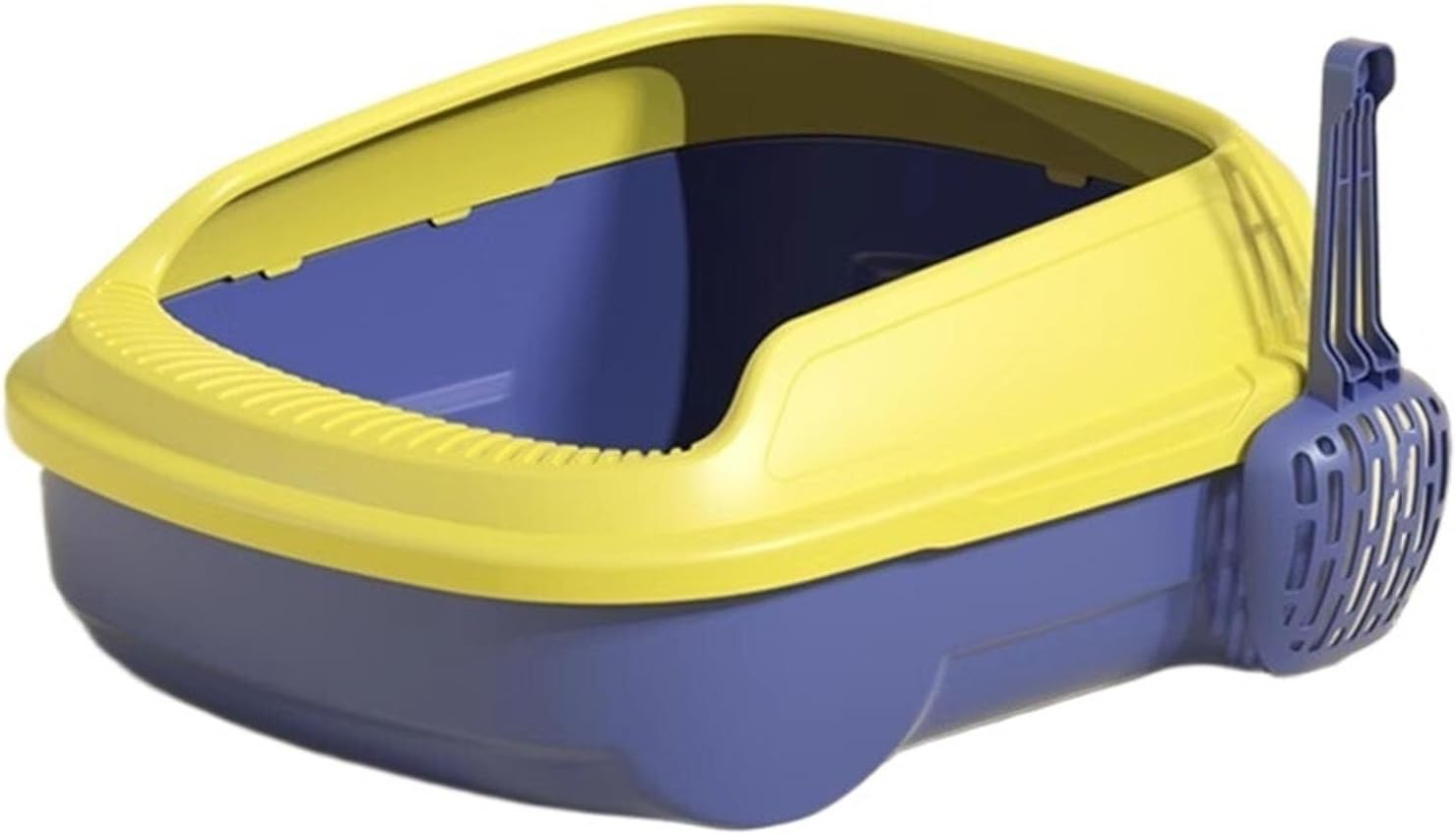 Litterbox Cat Litter Box with Scoop, Open Top Plastic Cat Litter Tray, High Side Sifting Litter Box for Small Big Cat Cat Litter Tray(Green)