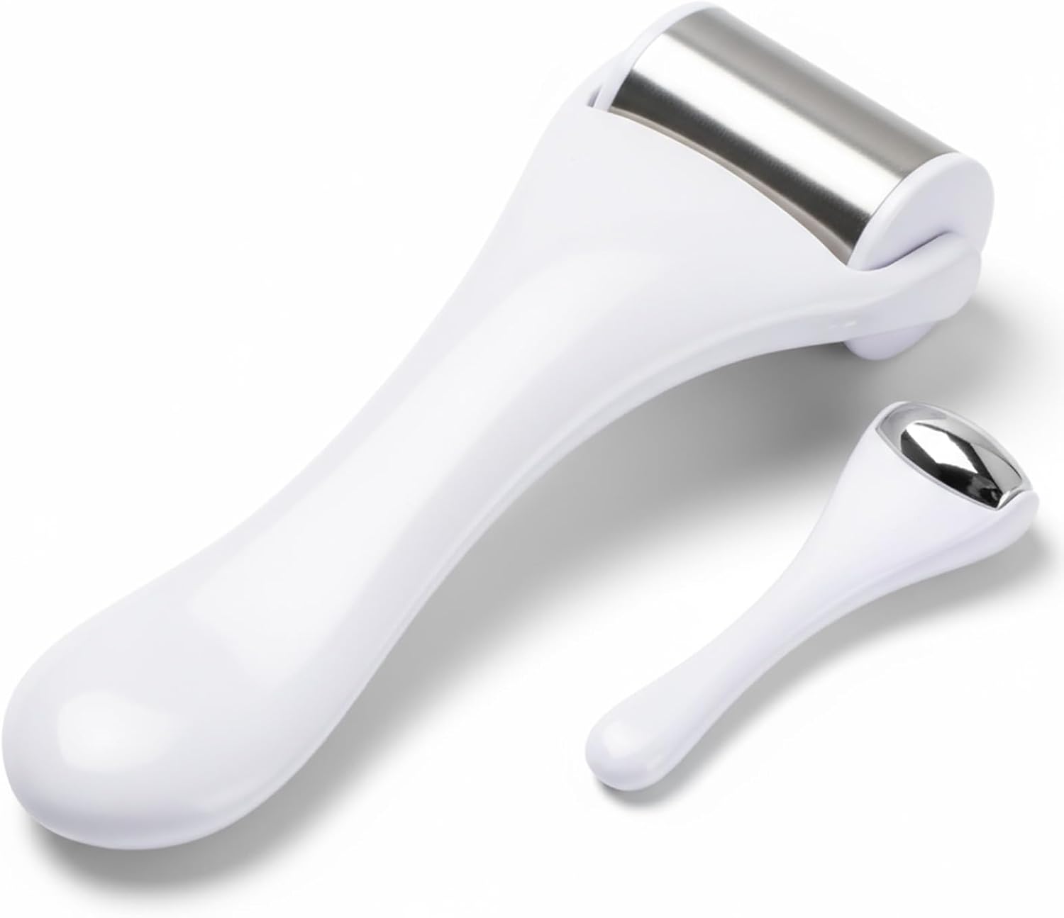 Tondiamo 2 Pcs Muscle Roller Gifts Stick Fascia Body Cellulite Face Muscle Massage Roller Manual Massage Tools for Relief Neck Arm Back Leg Body Deep Release(White,Metal)