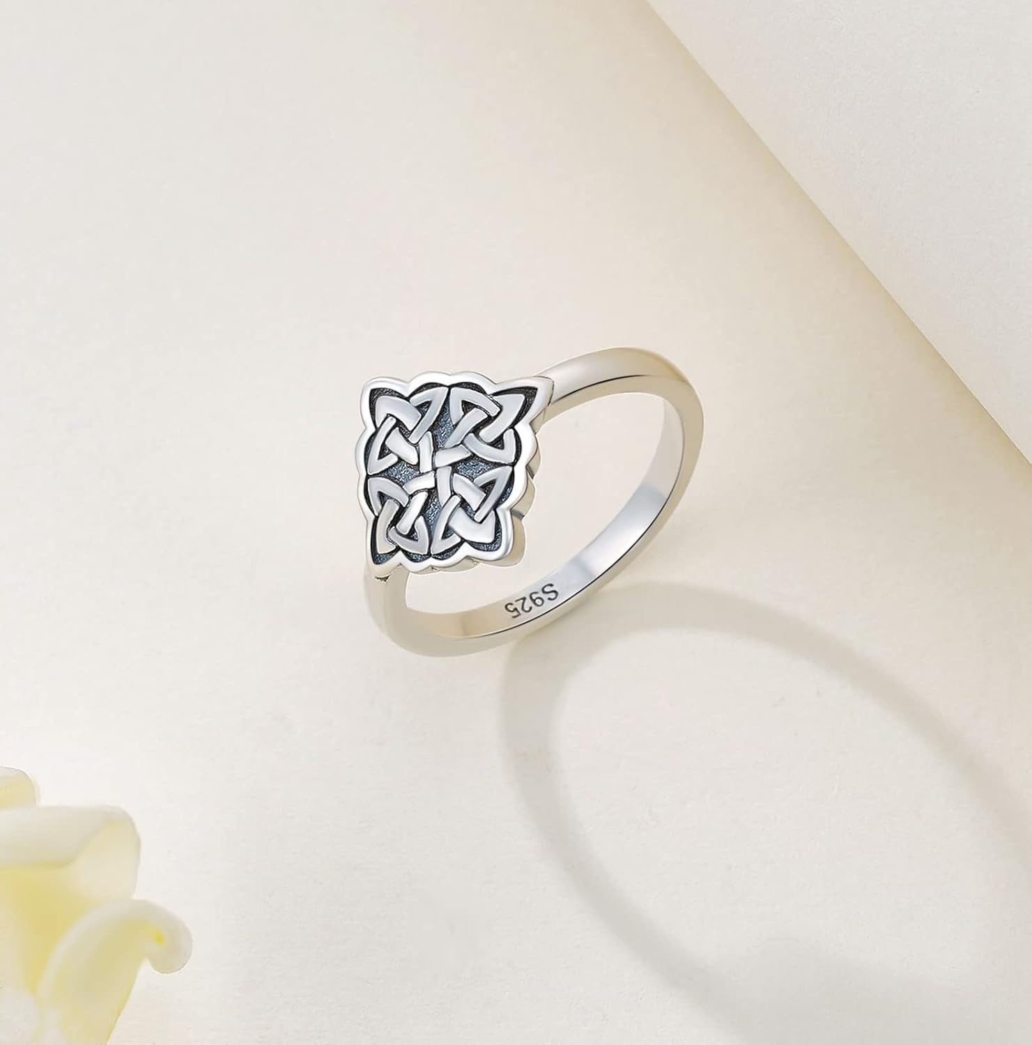 Witches Knot Ring for Women 925 Sterling Silver Celtic Witch Ring Good Luck Irish Pagan Wiccan Jewelry Gifts for Women - Image 3