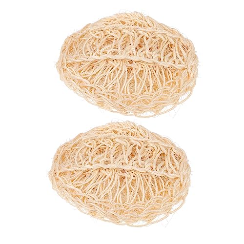 Ipetboom 2個剣麻バスボール ボディクレンジング用 お肌に優しいエクスフォリエーションボール ベージュ