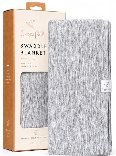 Image of Copper Pearl Swaddle Blankets for Newborns | Soft Stretchy Receiving Blankets for Boys and Girls | Large 46 x 46 Inch Baby Blankets | Lightweight and Breathable Swaddles | Asher
