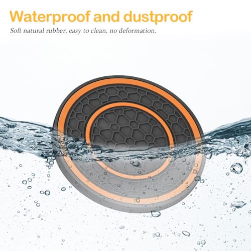 Image of Osilly 2 Pack Car Coasters for Cup Holder, 2.75 Inch No-Slip Anti Dust Insert Coaster, Universal Auto Waterproof Coasters Silicon Insulation Cup Mats for Woman Man, Suit for Vehicle Interior (Orange)