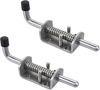 BANCHELLE Spring Latch Pin Shed Latch 304 Durable Stainless Steel for Door Gate Van Container 165 mm (2 Pieces, 165 mm)