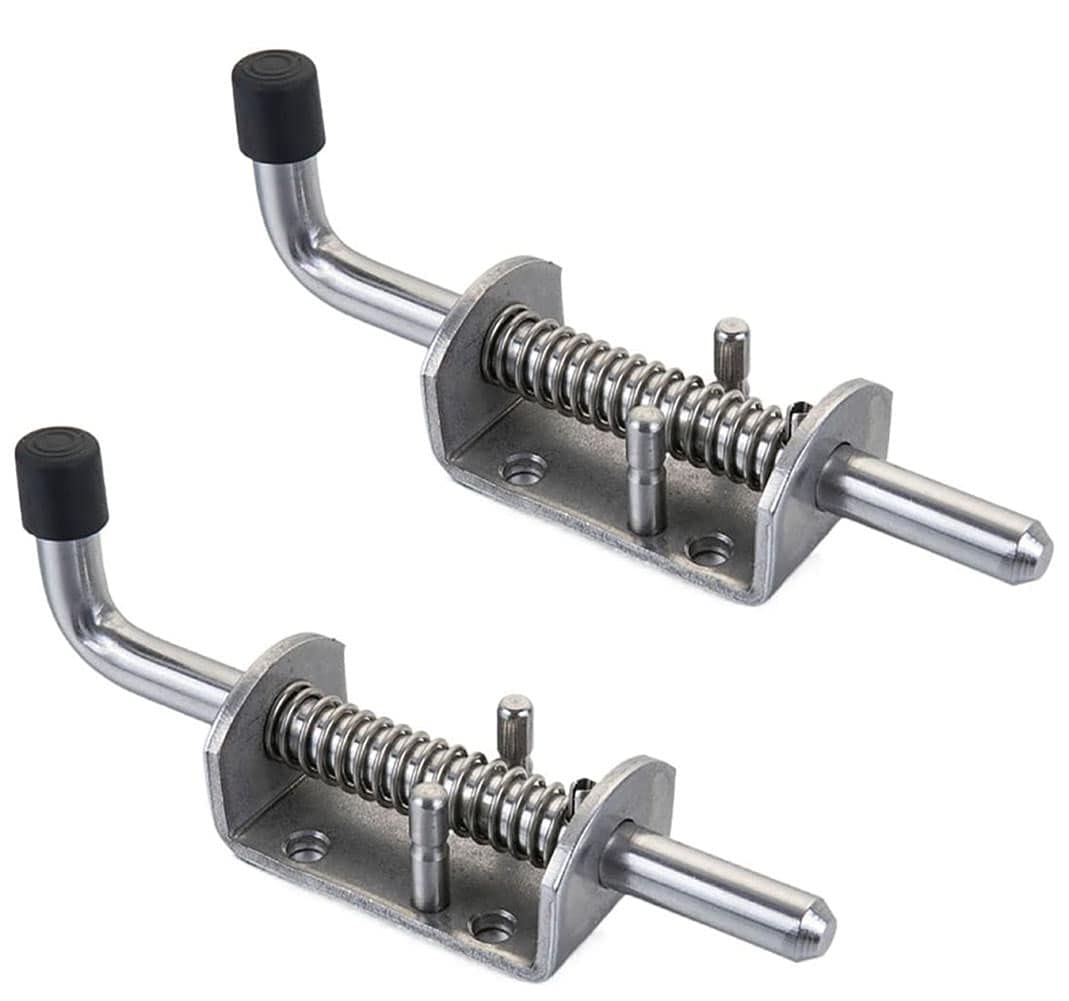 BANCHELLESpring Latch Pin Shed Latch 304 Stainless Steel 165 mm for Door Gate Van Container 165 mm, 2 PCS