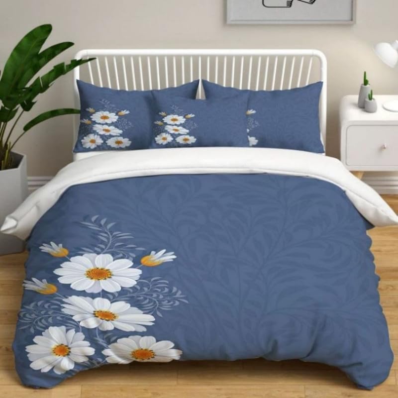 Housse de couette 220x240 doux microfibre parure anti-plis et facile à laver