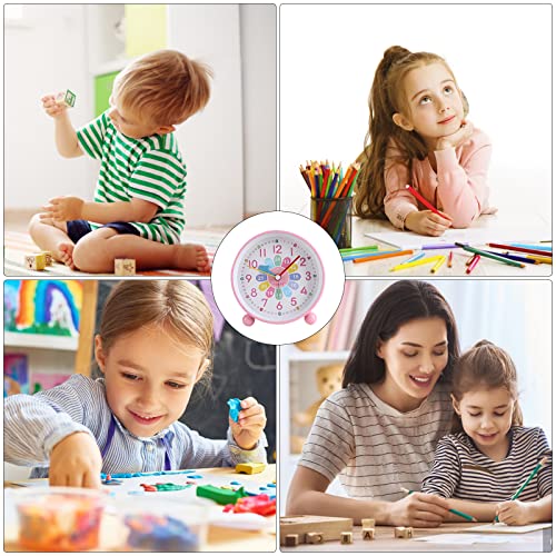 VOSSOT Wecker, Kinderwecker Digital Ohne Ticken, Lautloser Lernwecker Lernuhr Kinderuhr Kompak Analog Wecker für Jungen und Mädchen - Reisewecker mit Nachtlicht, Snooze und Batteriebetrieben
