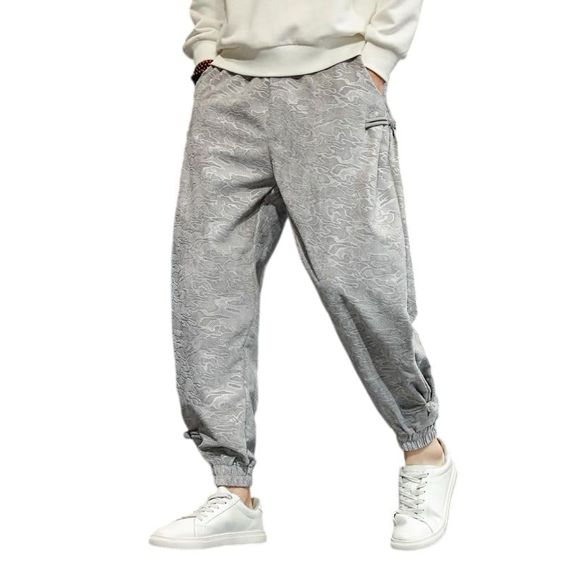 Jogging homme style chinois coupe ample à cordon de serrage - 3