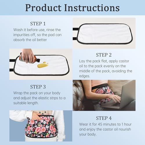 Image of 2 Pack Castor Oil Pack Wrap(Oil are Not Include), Flowers