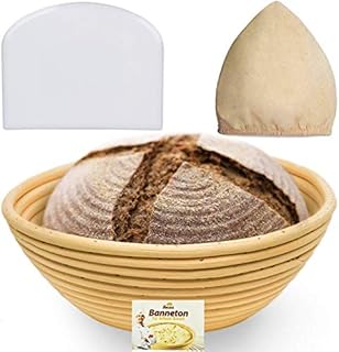 9 Inch Bread Banneton Proofing Basket - Baking Bowl Dough Gifts for Bakers