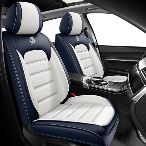 Image of Front Seat Covers for Volkswagen Golf SportWagen 2015-2019, Blue-White