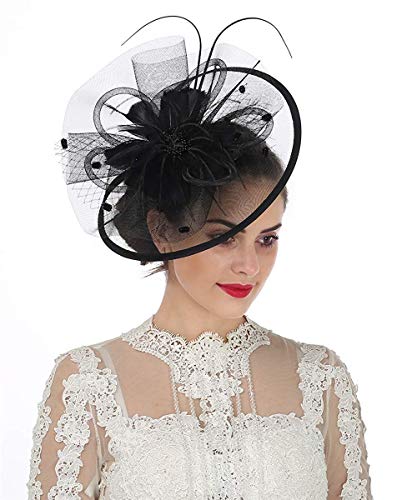 Women Girl Fascinators With Hair Clip Hairpin, 1-8-Black, Size Medium #TOP1