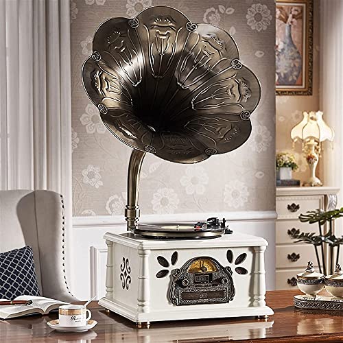 Gramophone, Tourne-Disque, Lecteur CD/auxiliaire 3,5 mm/Radio FM/USB, phonographe Vintage en Bois avec klaxon en cuivre… - Les Beatles, Paul McCartney, John Lennon, RIngo Starr, George Harrison Gramophone, Tourne-Disque, Lecteur CD/auxiliaire 3,5 mm/Radio FM/USB, phonographe Vintage en Bois avec klaxon en cuivre… – Image 5