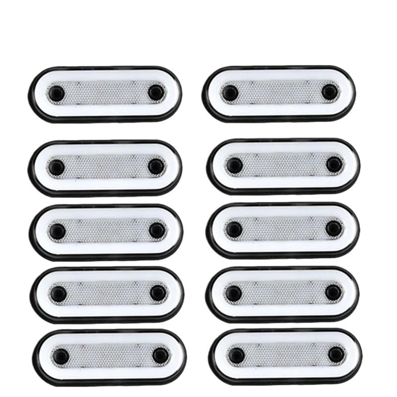 10 Pièces 12V-24V Feu De Position Latéral Lumières Réflecteur Feux De Dégagement Pour Isuzu Pour Camion Remorque Bus Van Feu Clignotant Latéral(Blanc)