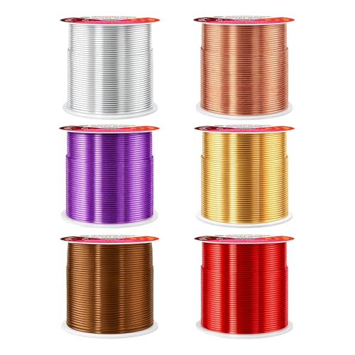 Image of Mandala Crafts 20 GA Purple Brown Red Assorted Anodized Aluminum Craft Wire | 450 FT, Colored, Flexible, Bendable for Bonsai Armature Sculpting Wire Wrapping Jewelry Making, Weather & Tarnish Resistant