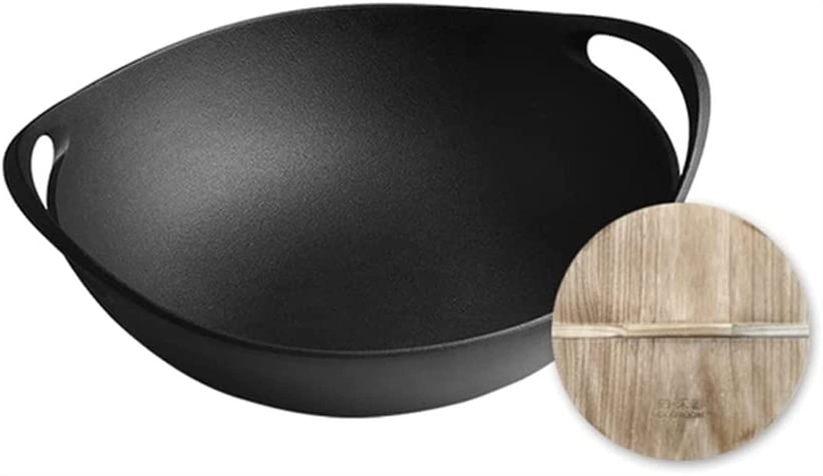 ASerZenith Wok Uncoated Binaural A Cast Iron Pan Cast Iron Pot Old-Fashioned Home Not Easy To Non-Stick Pan Induction Cooker Frying Pan,36Cm