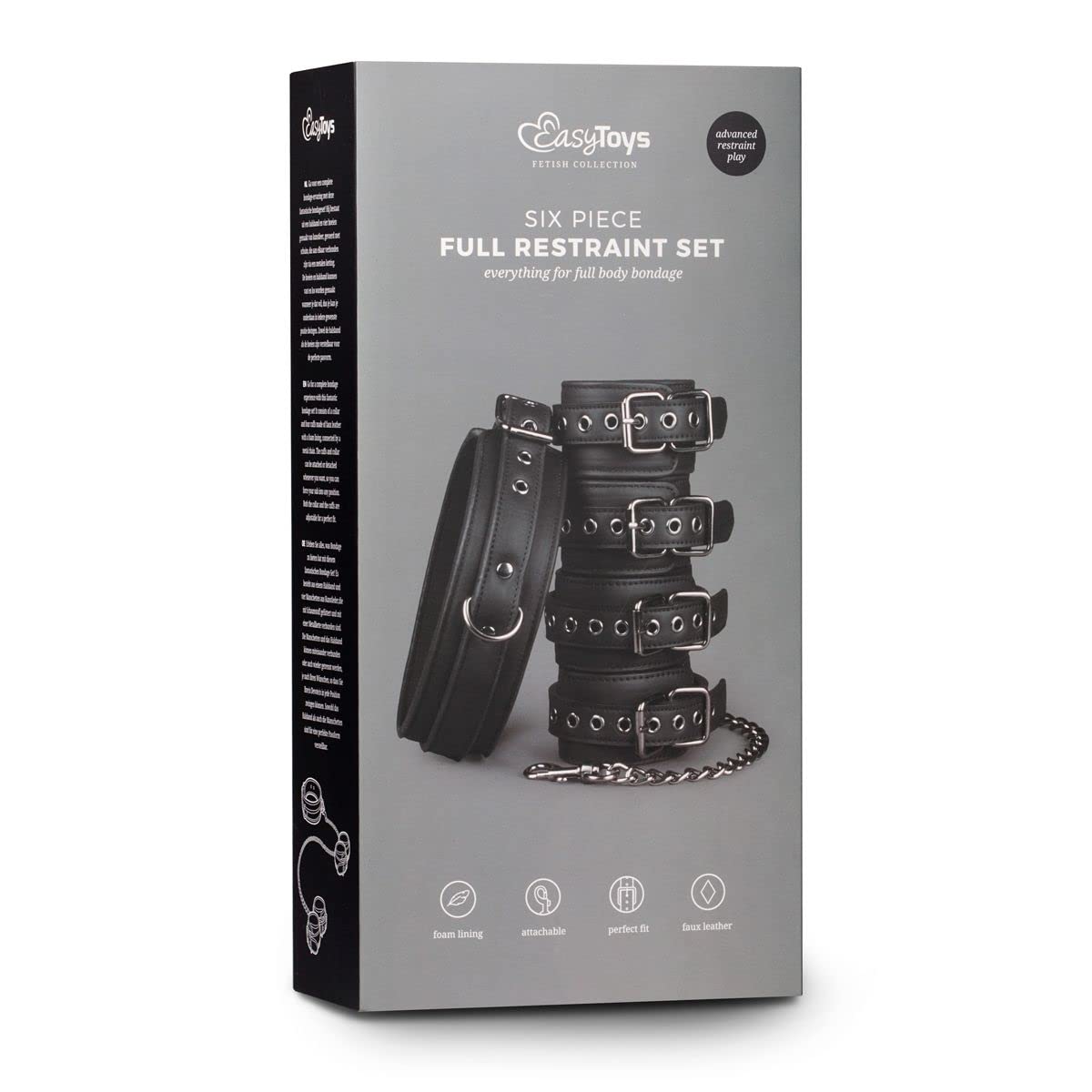 EasyToys Coffret Fétiche Collier Menottes Chevilles Poignets