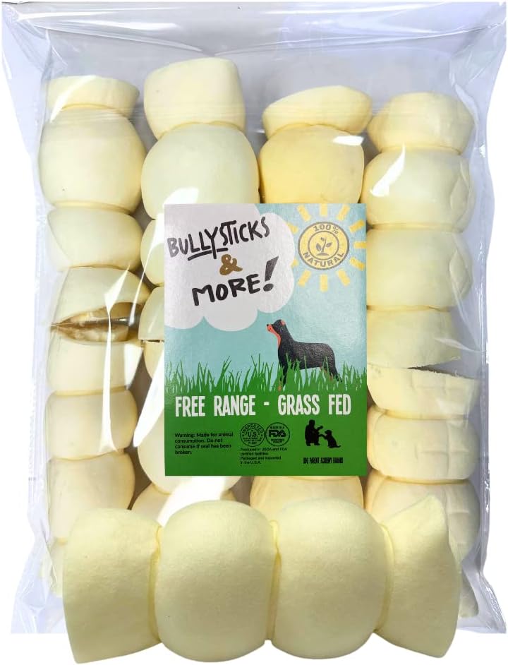 BULLYSTICKS & MORE 6 Inch Beef Cheek Rolls for Dogs (Extra Thick - 8 Count) - Beef Cheek Bones for Dogs - Dog Parents Choice - Premium No Hide Rolls
