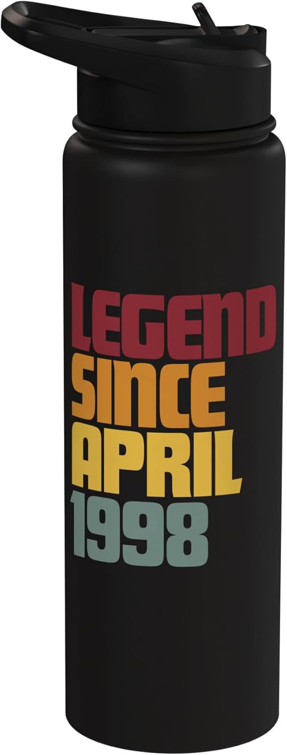 Legend Since April 1998 28th Birthday - Vintage Funny Stainless Steel Insulated Water Bottle