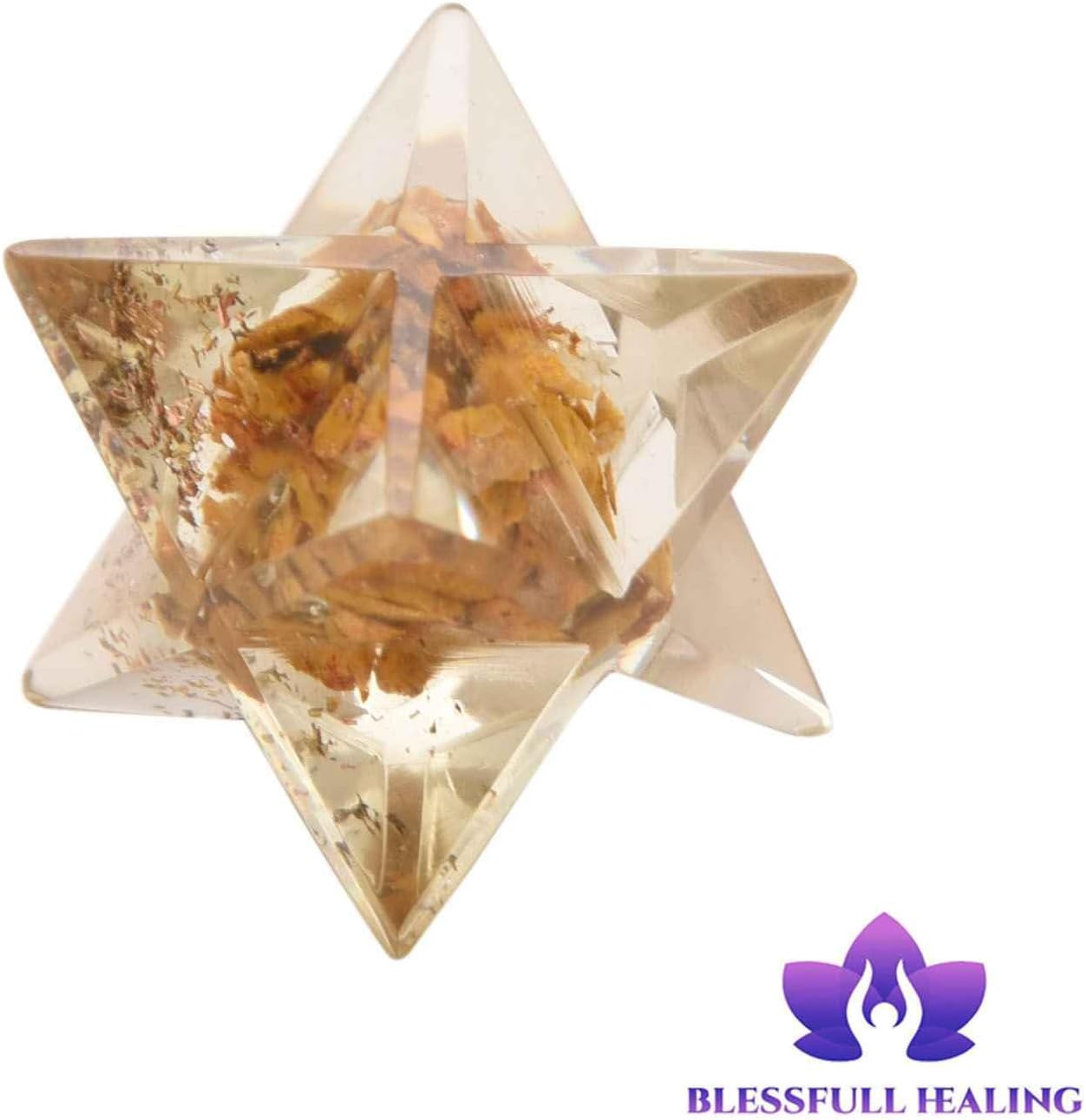 Blessfull Healing Reiki Healing Crystal Merkabas Yellow Jasper 8 Point Star Merkaba 20 to 25 mm Approx