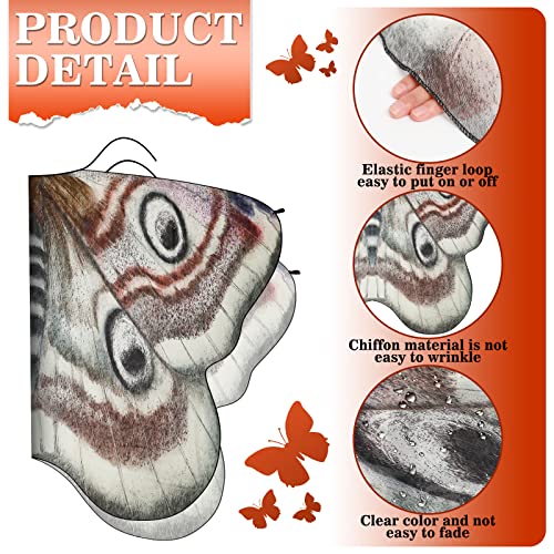 Yinder 2 Pcs Halloween Moth Wings Costume Butterfly Wings Shawl Moth Wings Cape Costume Accessory With Headband thumb #3