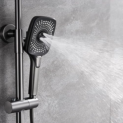 Ensemble de robinet de douche mural gris pistolet complet pour baignoire