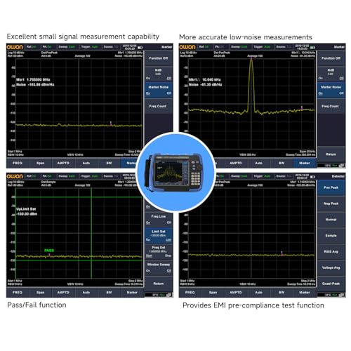 OWON HSA032-TG Handheld-Spektrumanalysator mit Tracking-Generator, Frequenzbereich 9 kHz bis 3,2 GHz, EMI-Pre-Compliance-Testkit mit 8-Zoll-IPS-LCD-Touchscreen-Display