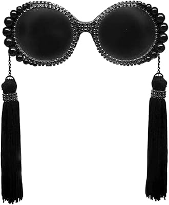 FOMIYES Novelty Sunglasses Summer Sunglass Retro Tassel Sunglasses Baroque Pearl Sunglasses Beach Eye Glasses Womens Fashion Eyewear Black Women Summer Sun Glasses Women Summer Sun Glasses