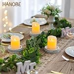 Hanobe Wood Plate Candle Holder: Small Candle Plate Set of 3 Decorative White Washed Beaded Candle Tray Round Candle Stick Holders Farmhouse Table Centerpiece for Fireplace Dining Room Home Decor - Image 4