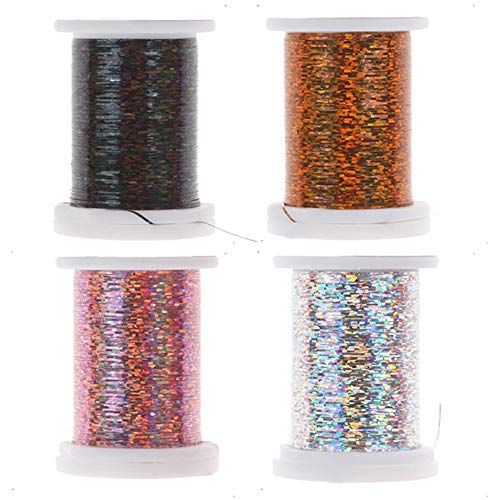 Riverruns Micro Glint Nymph Thread, Holo Flat Tinsel, Fluo Thread Fly Tying Material Proudly From Europe Trigger To The Fish (10 Color/Set Holo Flat Tinsel) #TOP3
