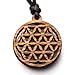 Produktbild treeforce Blume des Lebens klein Holzkette, Halskette, Schlüsselanhänger oder Auto- Anhänger 3 in 1 DIY Schmuck, Handmade, nachhaltig und vegan aus Holz