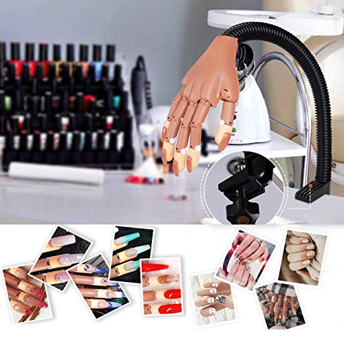 Nail Hand Practice, Nail Display Manicure Supply, Flexible Movable False Training Hands Diy Nail Practice, Acrylic Nail Technician Manicure Supply (Nail Hand With Nail Brushes) #TOP3
