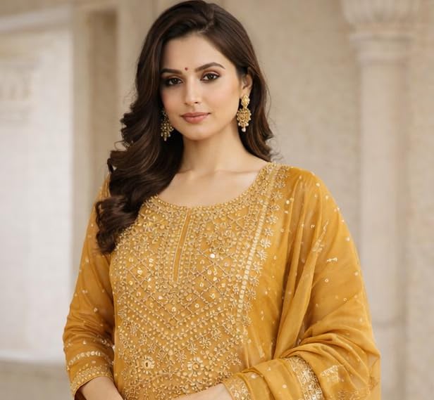 Image of LATEST DRESS MATERIAL FOR WOMEN FEBRIC TYP CHANDERI SILK